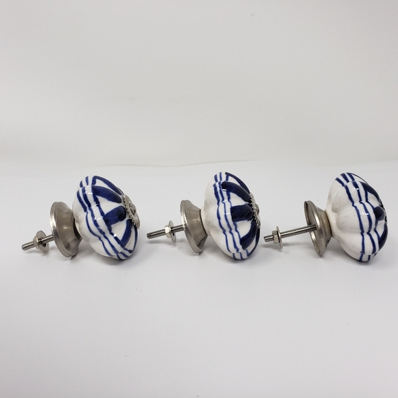 Other Porcelain Ceramic Blue White Drawer Door Knobs Handle